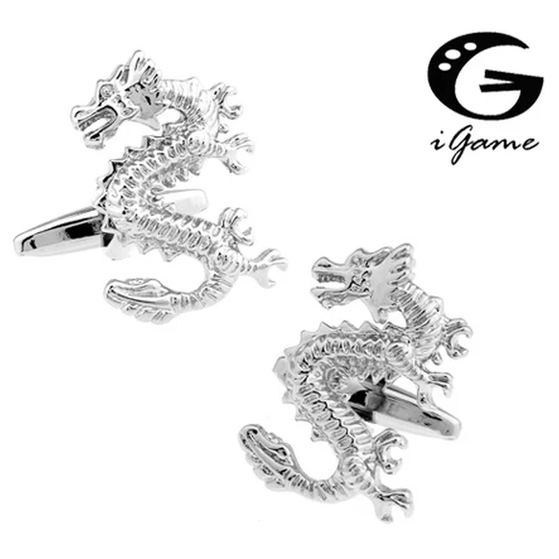 Brass Dragon Head Cuff Links